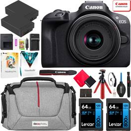 Canon - EOS R100 Mirrorless Camera + 18-45mm F4.5-6.3 IS STM Lens Kit Essential Bundle