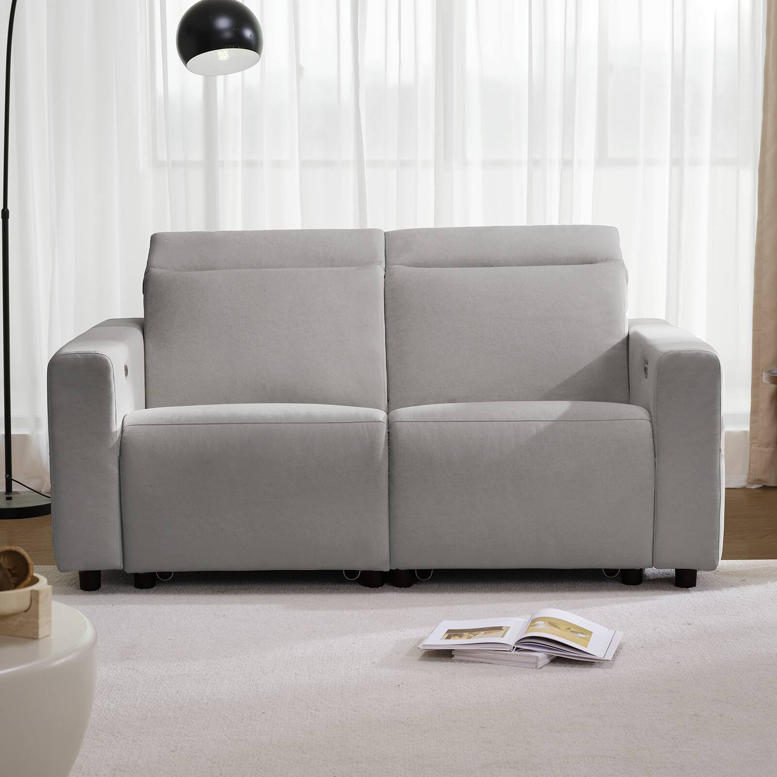 Alt View 5. ModernMate - Zero Wall & Zero Gravity Power Reclining Sofa, Pet Friendly Fabric with USB & Type-C Ports for Living Room - Gray.