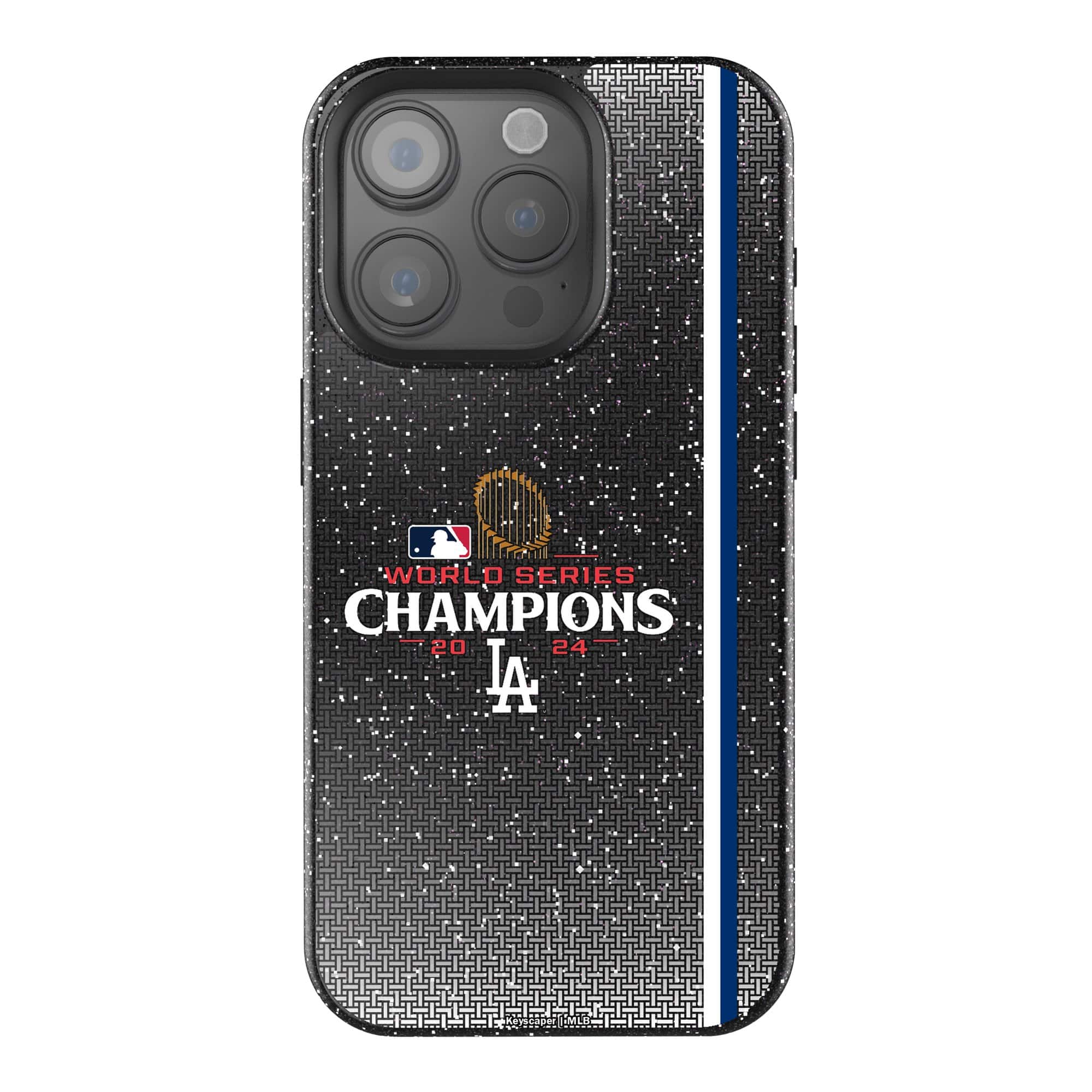 Keyscaper - MLB - Los Angeles Dodgers 2024 World Series Champions iPhone Bling Case - 15 Plus - Black