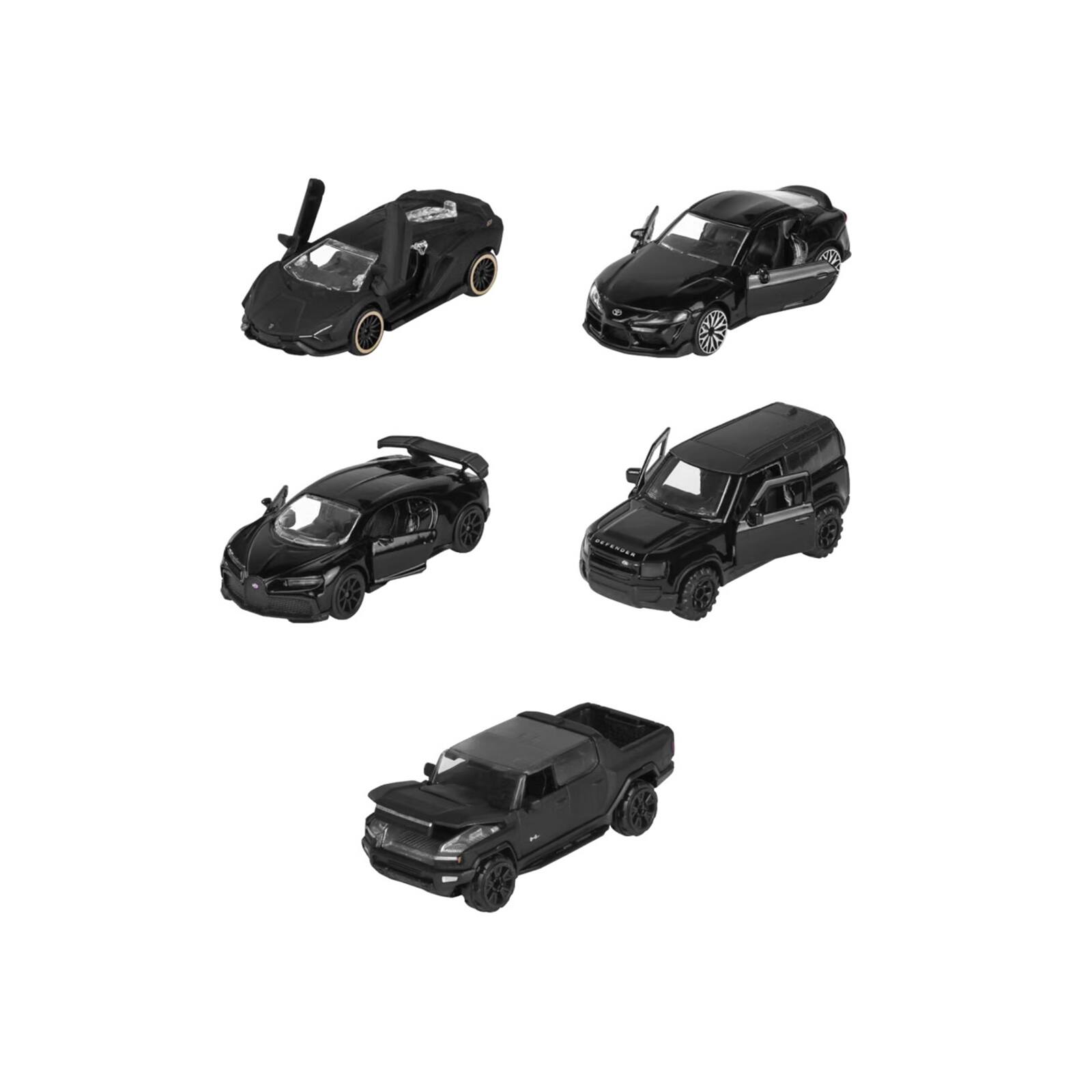 Black Edition (2026) 5 Piece Set 1/64 Diecast Model Cars by Majorette ...