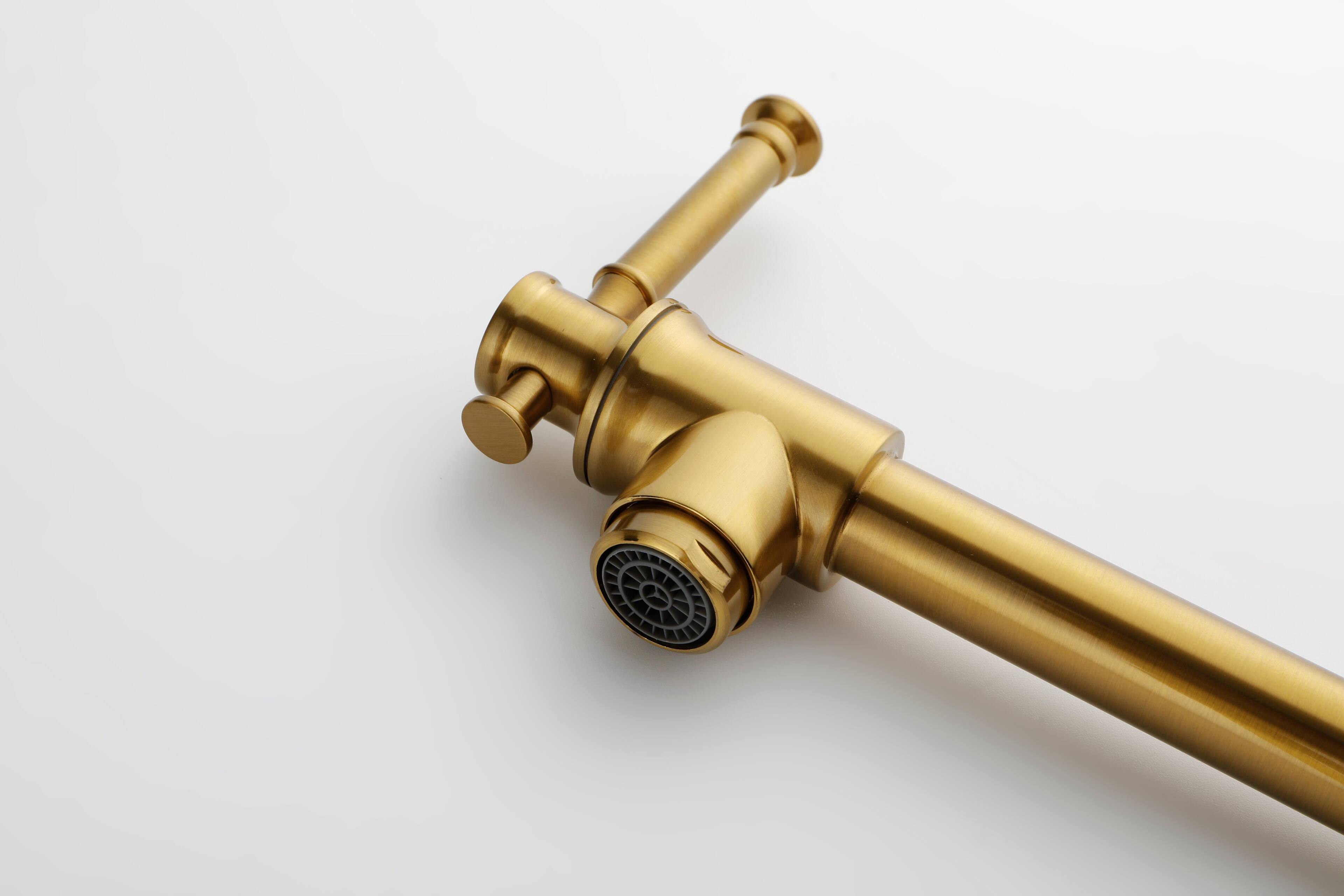 Left. Siljoy - Wall Mount Pot Filler Faucet Modern Brass Pot Filler Two-Attachment Wall Mount Folding Kitchen Pot Filler Swing Arm - Gold.