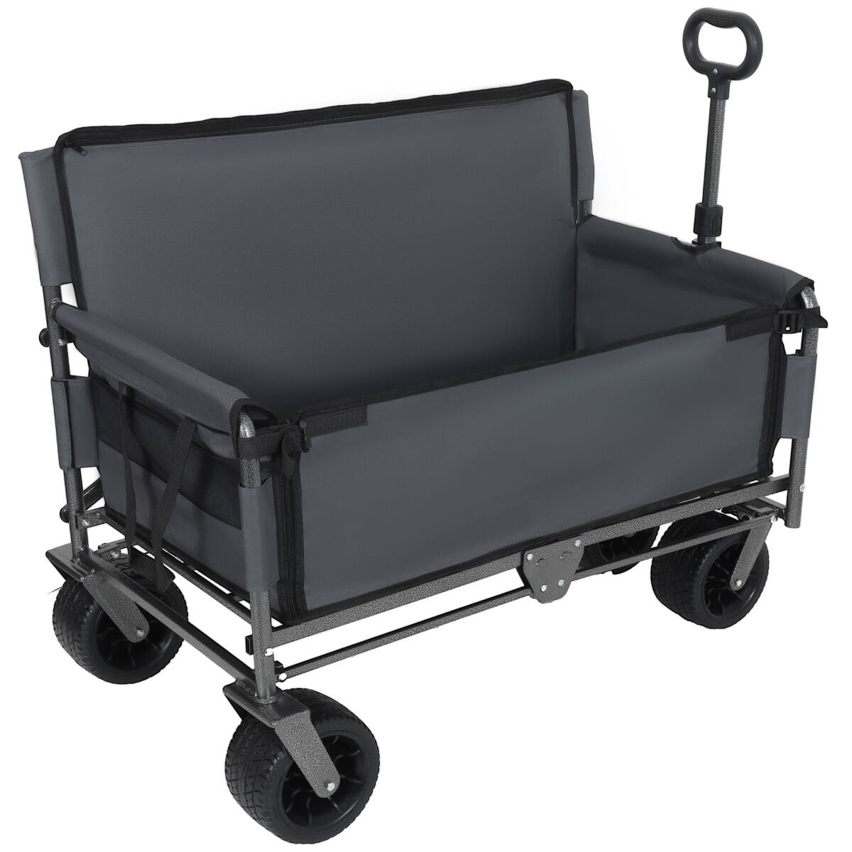 Alt View 2. Loheer - Loheer Convertible Folding Wagon with Bench Seat, 500 lb Capacity Utility Cart for Camping and Garden.