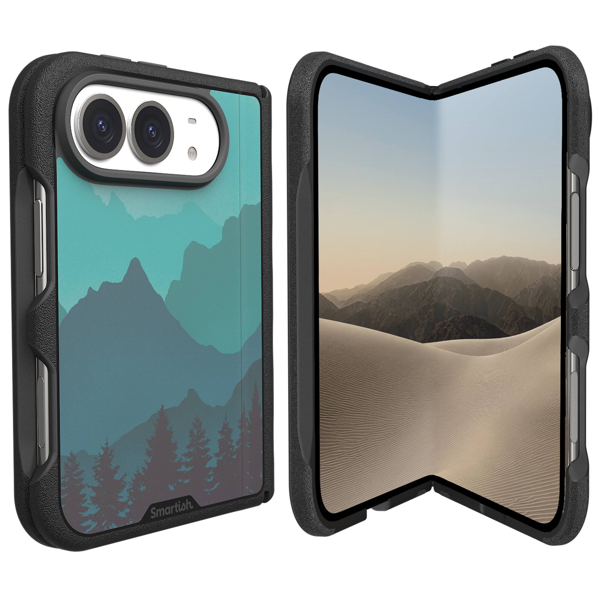 Front. Smartish - Smartish iPhone Duo Case MagSafe, Gripmunk, Slim Grip Fold Case, Mountains - [Moving Mountains].