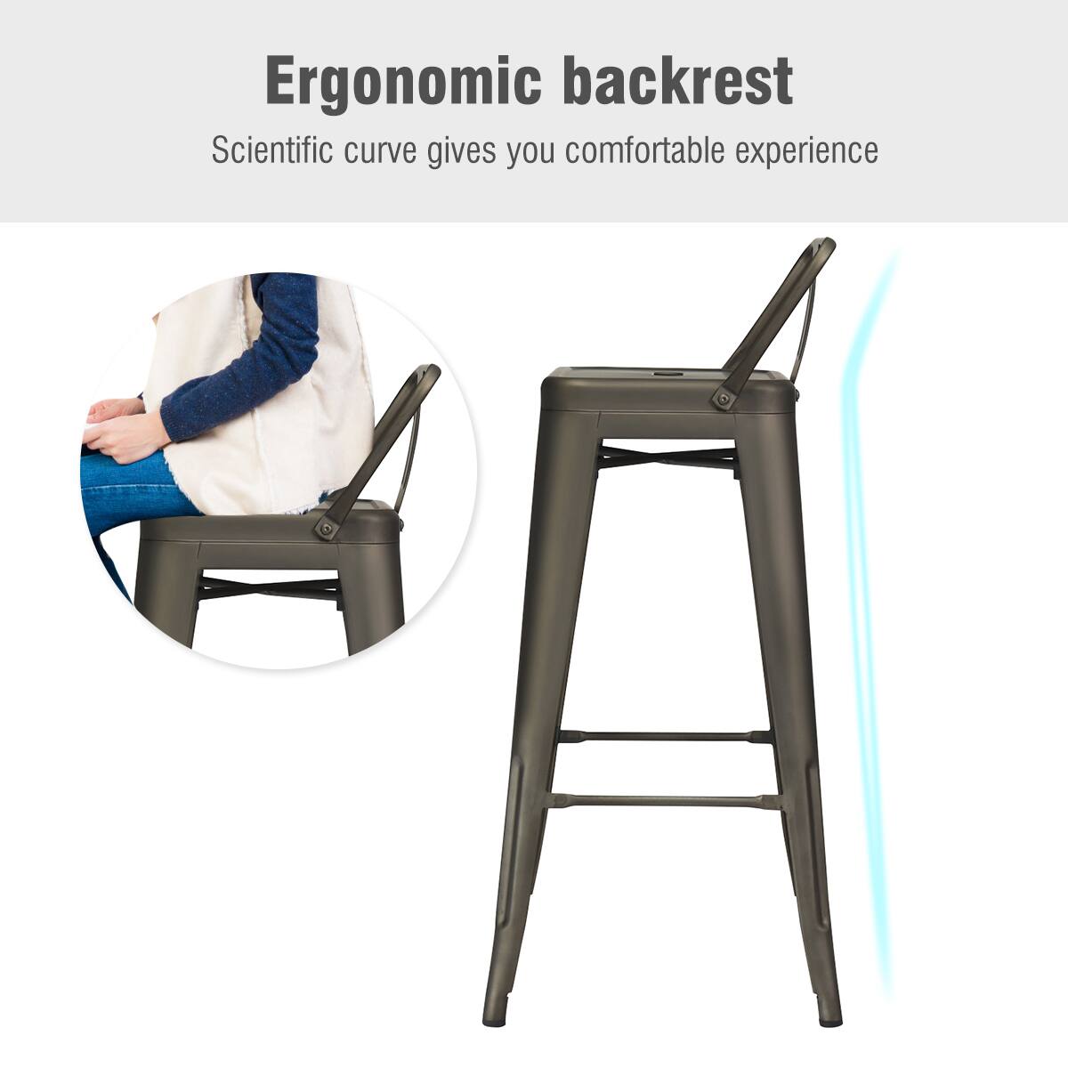 Ergonomic backrest  
Scientific curve gives you comfortable experience