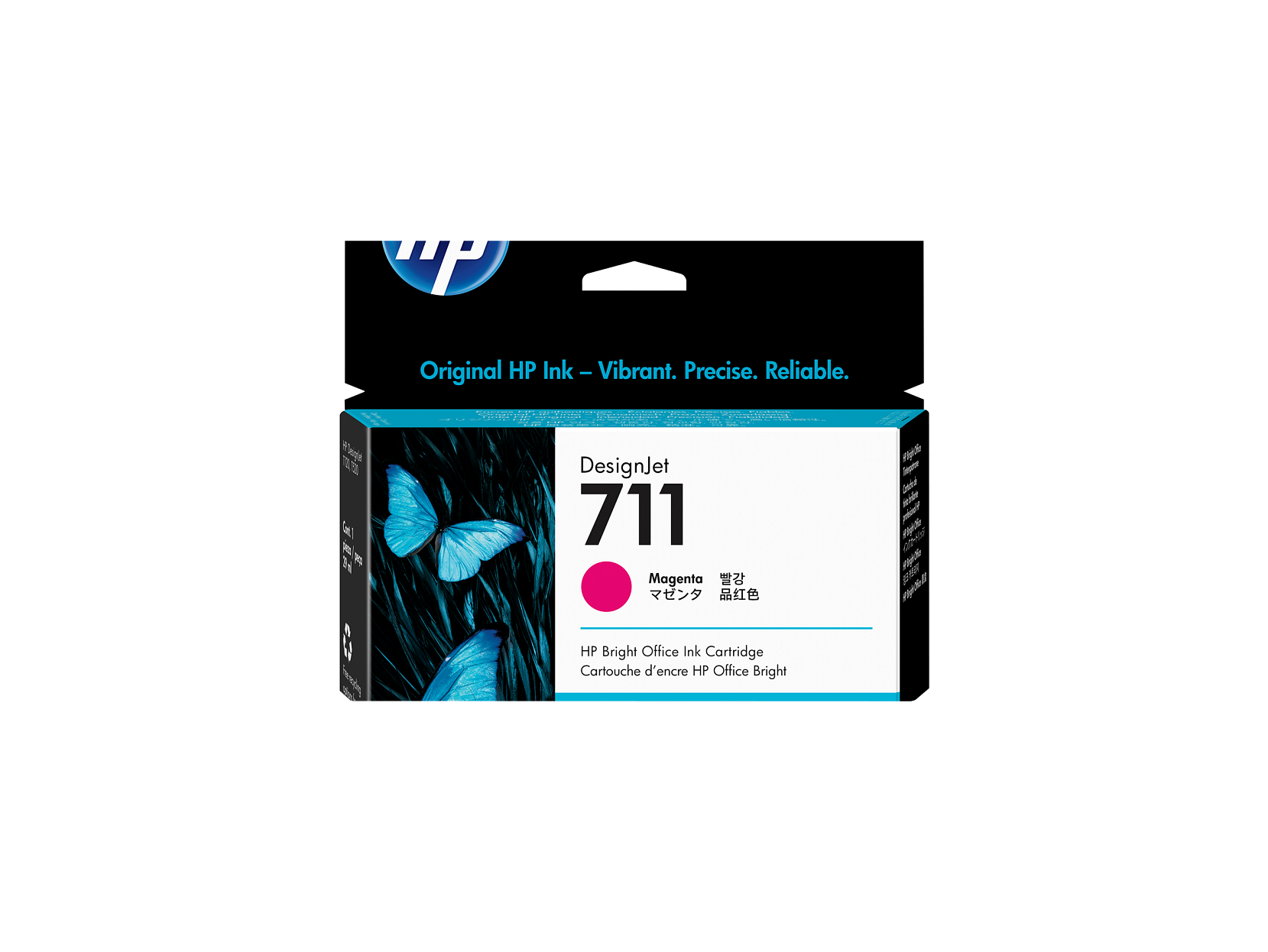 Original HP Ink - Vibrant. Precise. Reliable.  
DesignJet 711 Magenta  
HP Bright Office Ink Cartridge  
Cartouche d'encre HP Office Bright