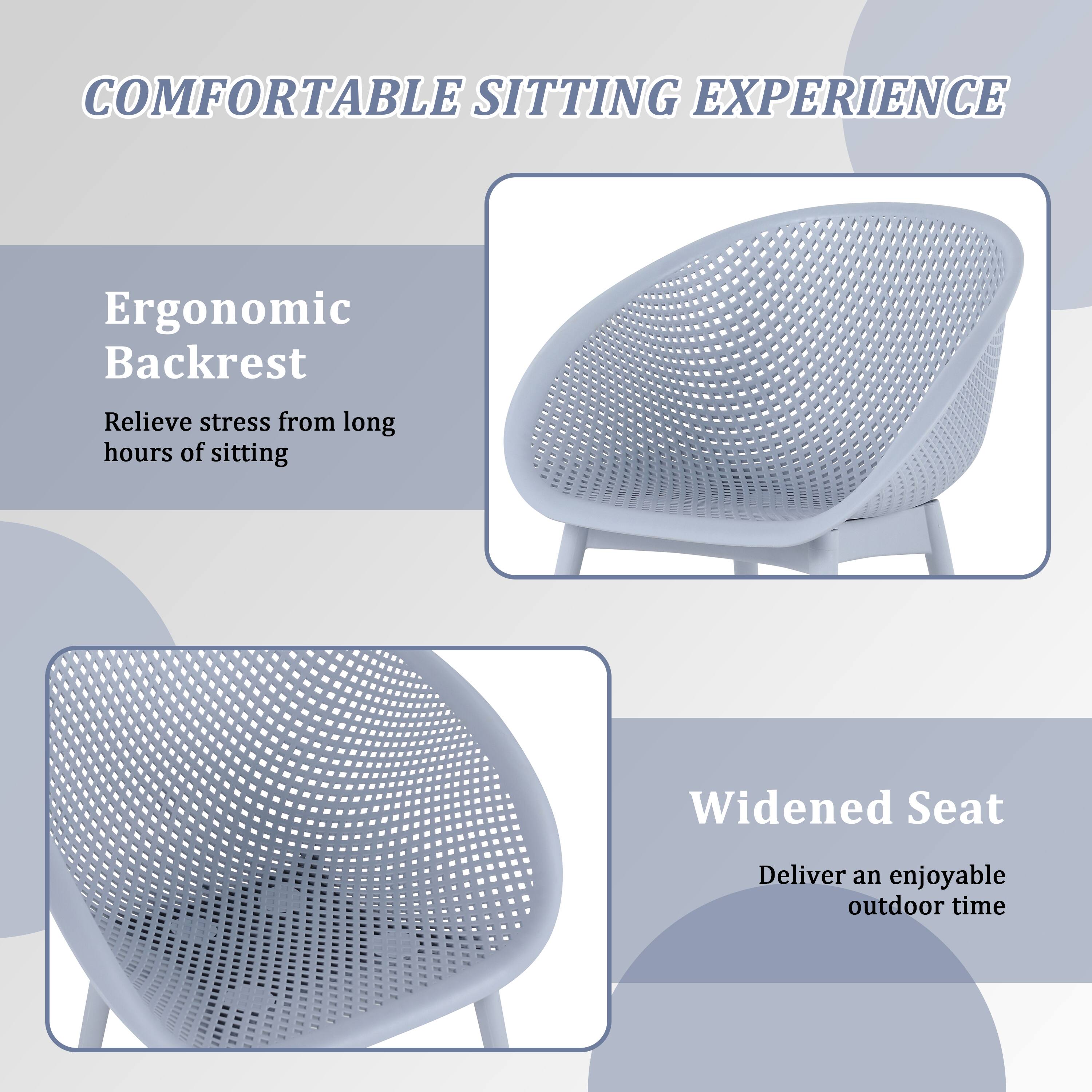 COMFORTABLE SITTING EXPERIENCE

Ergonomic Backrest  
Relieve stress from long hours of sitting

Widened Seat  
Deliver an enjoyable outdoor time