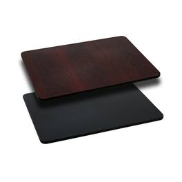 Emma + Oliver - 24"x42" Rectangular Table Top with Reversible Laminate Top - Black/Mahogany