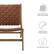 - Woven Leather with Basket Weave Design
- Angled Legs and Crossbar Supports
- Non-Marking Foot Pads