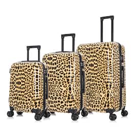 InUSA - Prints lightweight hardside Spinner 3 Piece Luggage Set 20"/24"/28" - CHEETAH