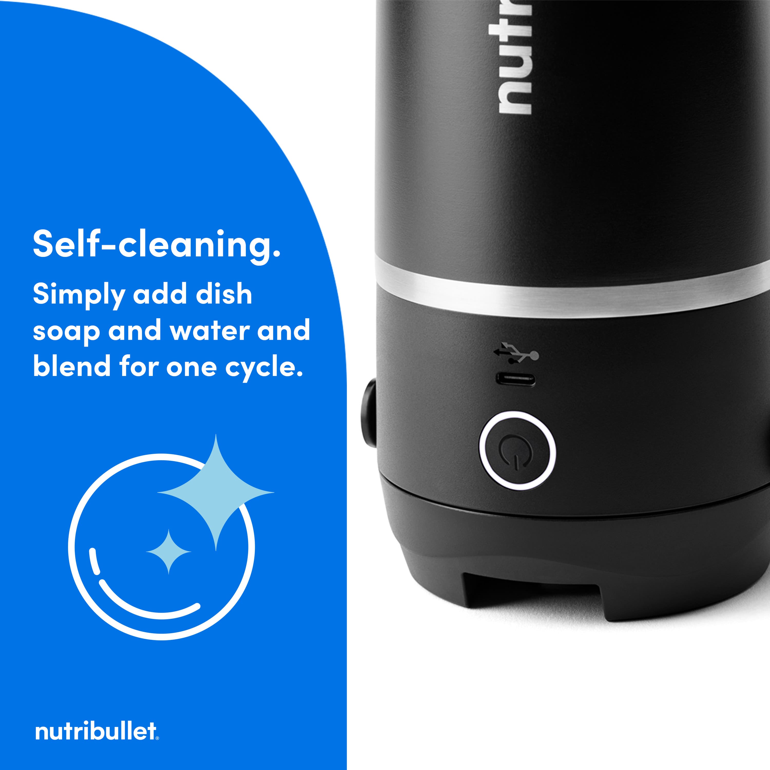 NutriBullet is a self-cleaning appliance that can be used to simply add dish soap and water and blend for one cycle.