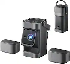 Front. Nebula - soundcore Nebula P1 Portable GTV Projector with Detachable Speakers - Gray.