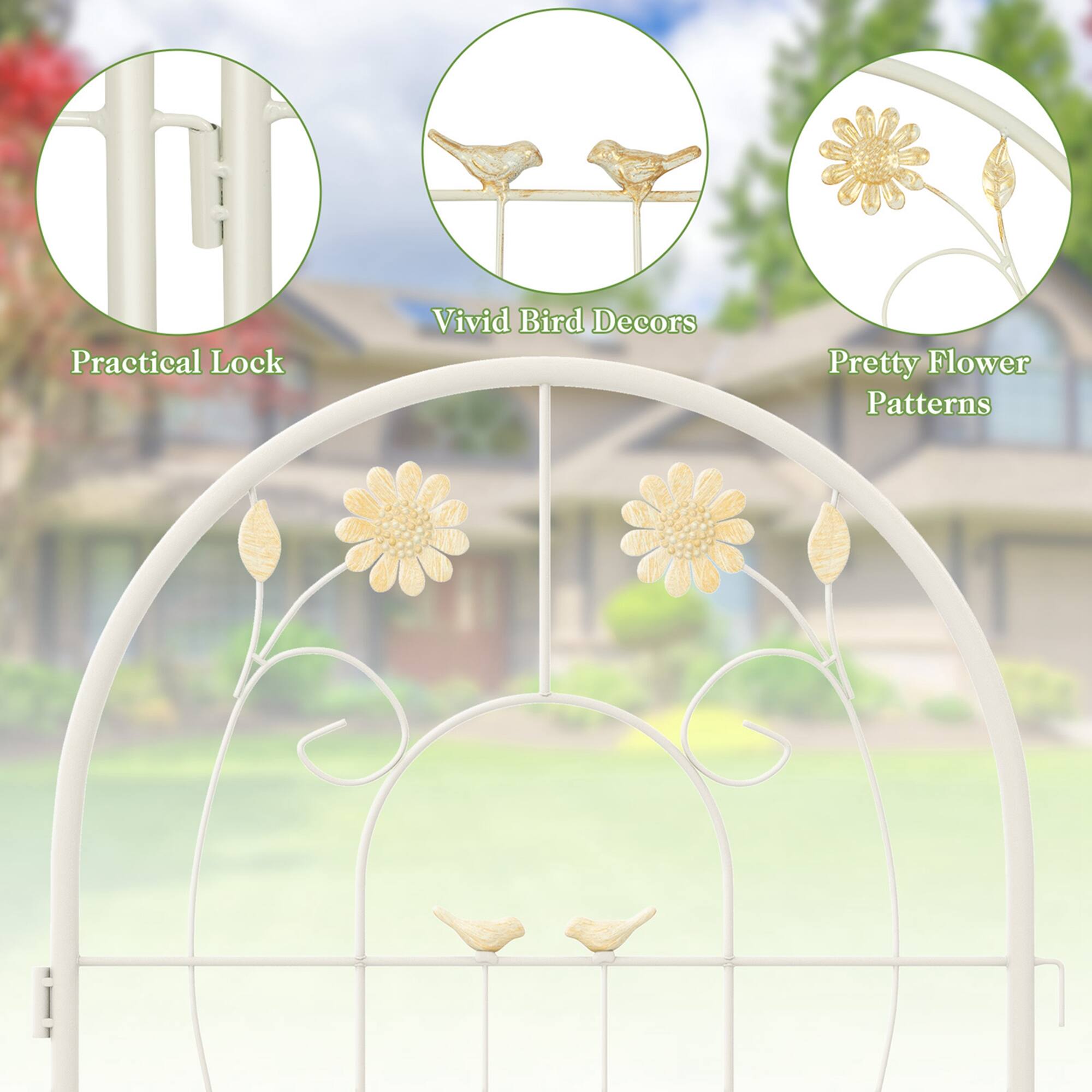 Practical Lock, Vivid Bird Decors, Pretty Flower Patterns