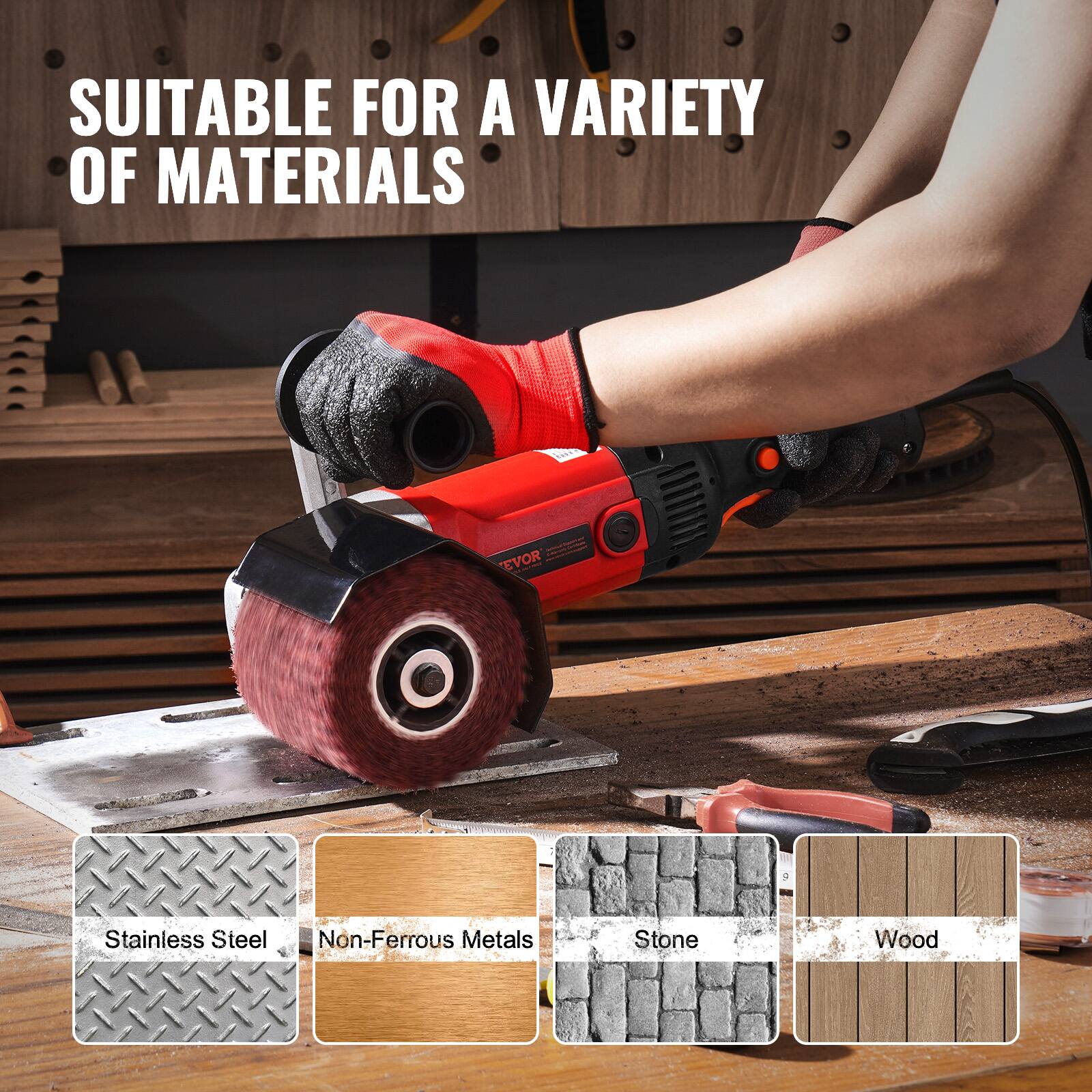 SUITABLE FOR A VARIETY OF MATERIALS

Stainless Steel  
Non-Ferrous Metals  
Stone  
Wood