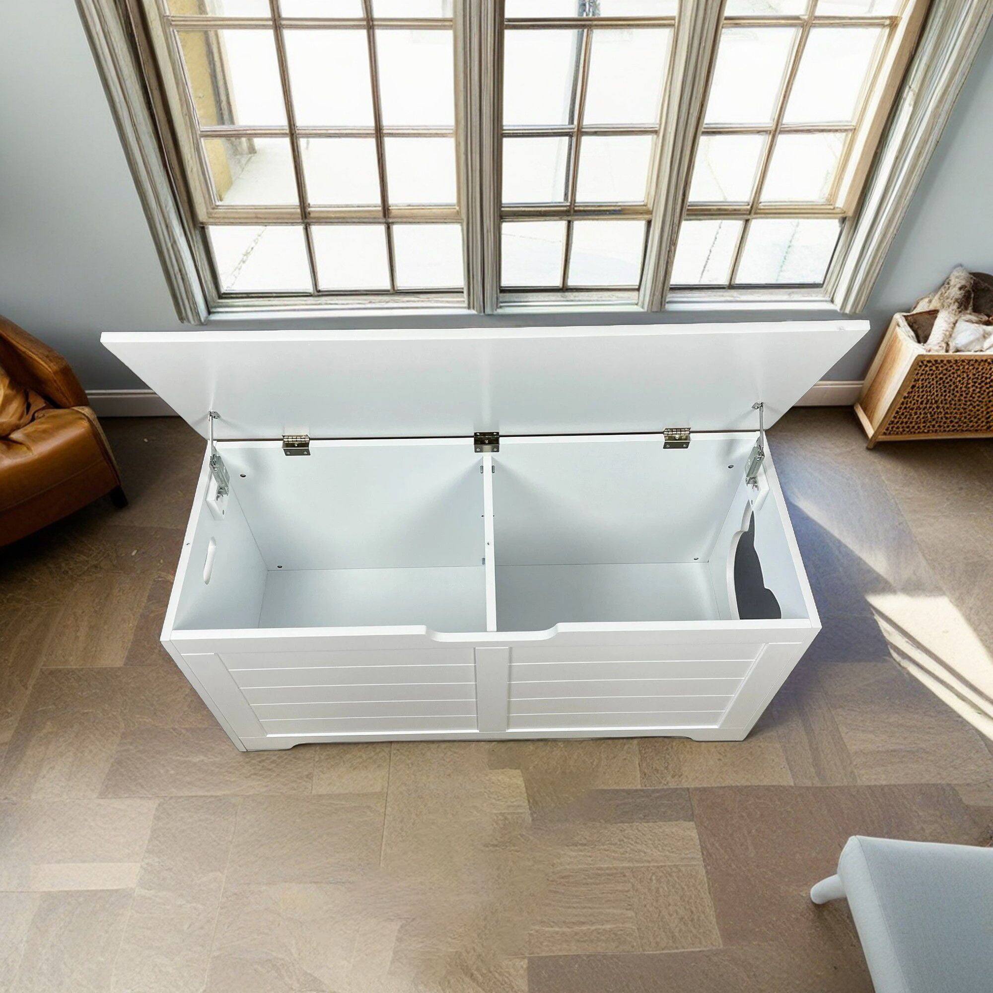 Alt View 4. Pefilos - 39" Large Hidden Cat Litter Box Furniture for Indoor Cats, Top Open Cat Washroom Enclosure Houses.