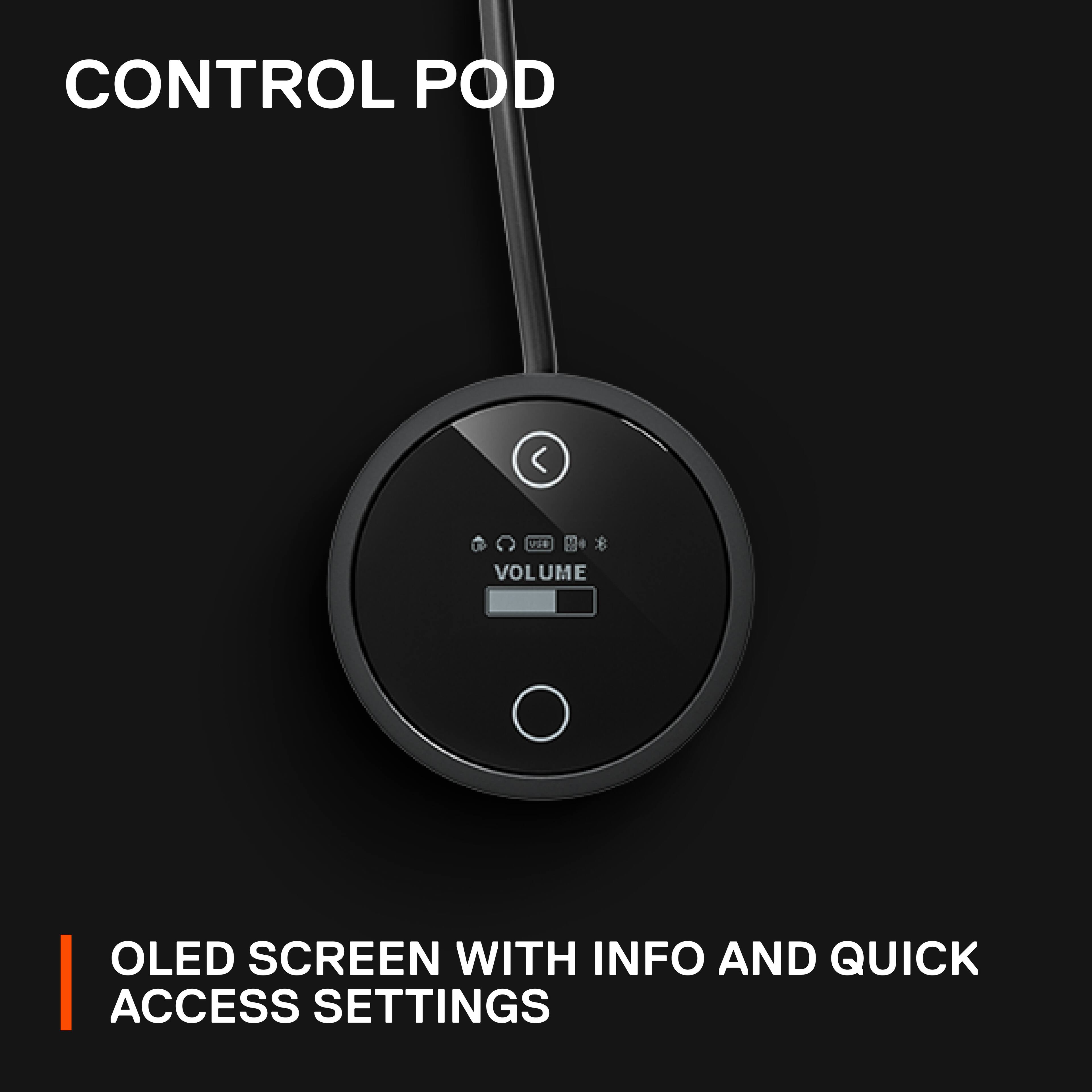 CONTROL POD: OLED SCREEN WITH INFO AND QUICK ACCESS SETTINGS