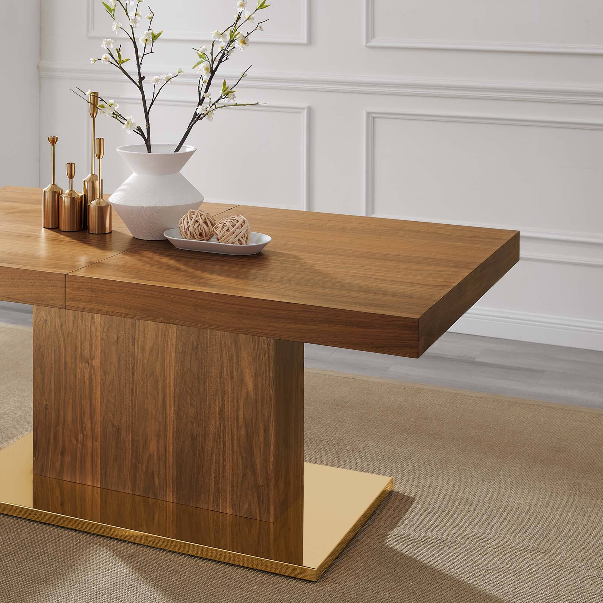 Alt View 10. Modway - Vector Expandable Dining Table by Modway - Walnut Gold.