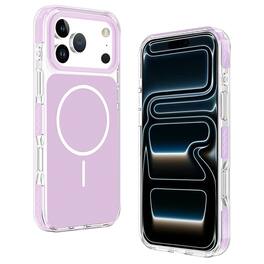 Dteck - for Apple iPhone 17 Pro Magnetic Shockproof Case,Rugged Non-Slip Phone Cover,Hybrid PC TPU Heavy Duty Slim Cover - Purple