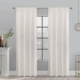 Commonwealth Home Fashions - Habitat Mulberry Light Filtering Back Tab Curtain - 54x95" - White