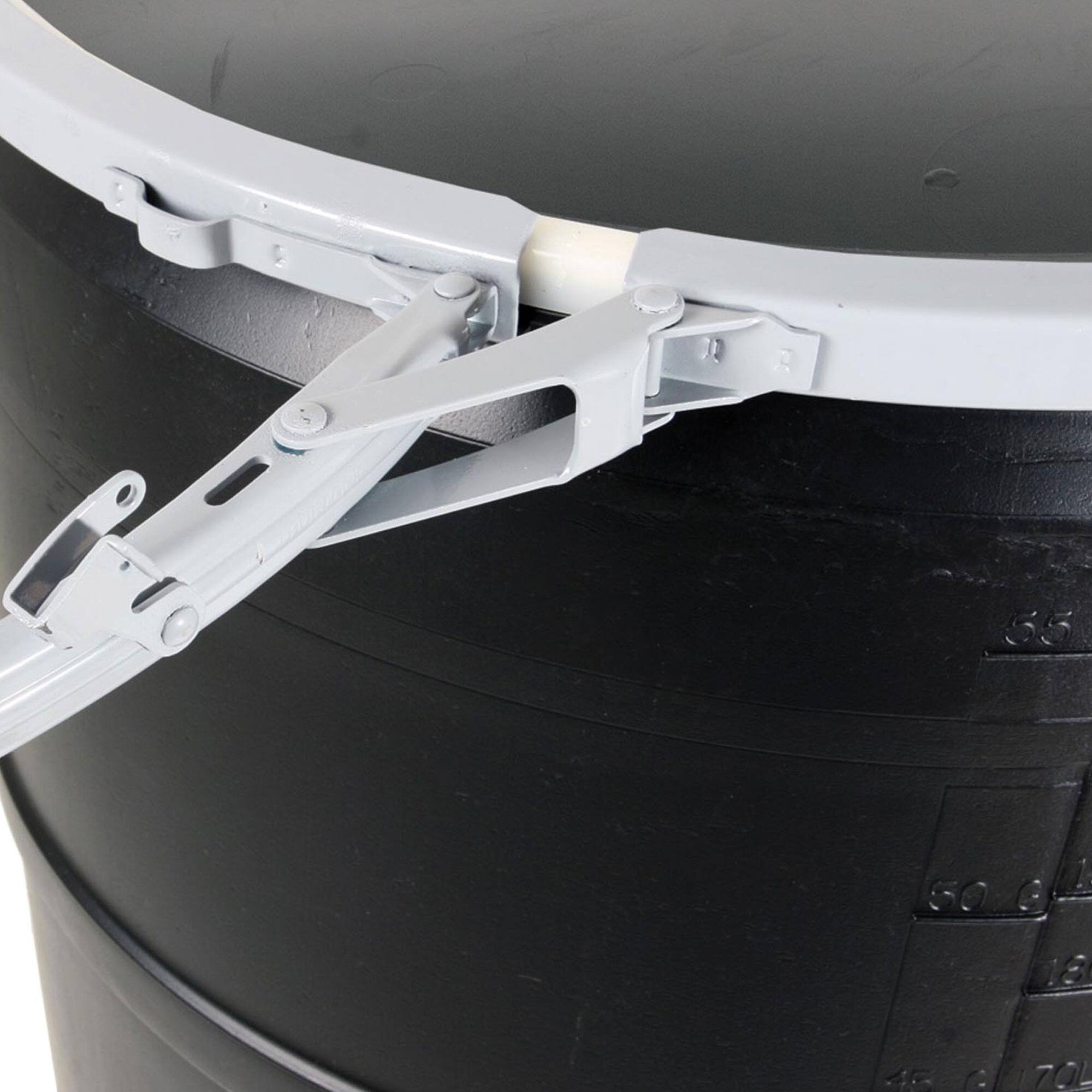Alt View 2. Hydrofarm - Active Aqua DRM58T 55 Gallon Drum Hydroponic Reservoir w/ Pre-Drilled Cover Lid - Black.