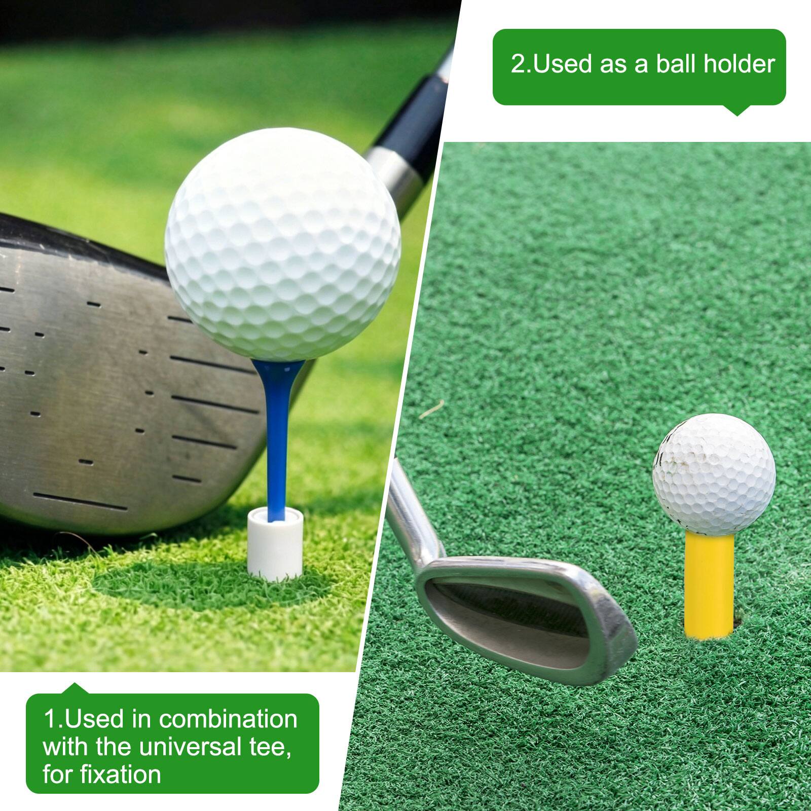 1. Used in combination with the universal tee, for fixation  
2. Used as a ball holder