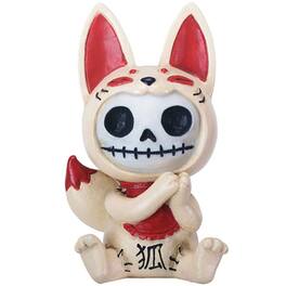 Pacific Trading - Furrybones Kitsune Skeleton in Japanese Fox Costume Halloween Figurine - Tan