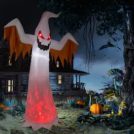 Winado - 12FT Halloween Inflatable Giant Ghost Holiday Decoration with Build-in LED Lights Blow Up for Indoor Outdoor Garden Lawn - White