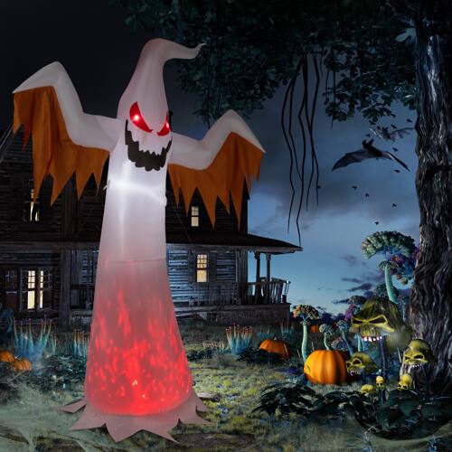 Front. Winado - 12FT Halloween Inflatable Giant Ghost Holiday Decoration with Build-in LED Lights Blow Up for Indoor Outdoor Garden Lawn - White.