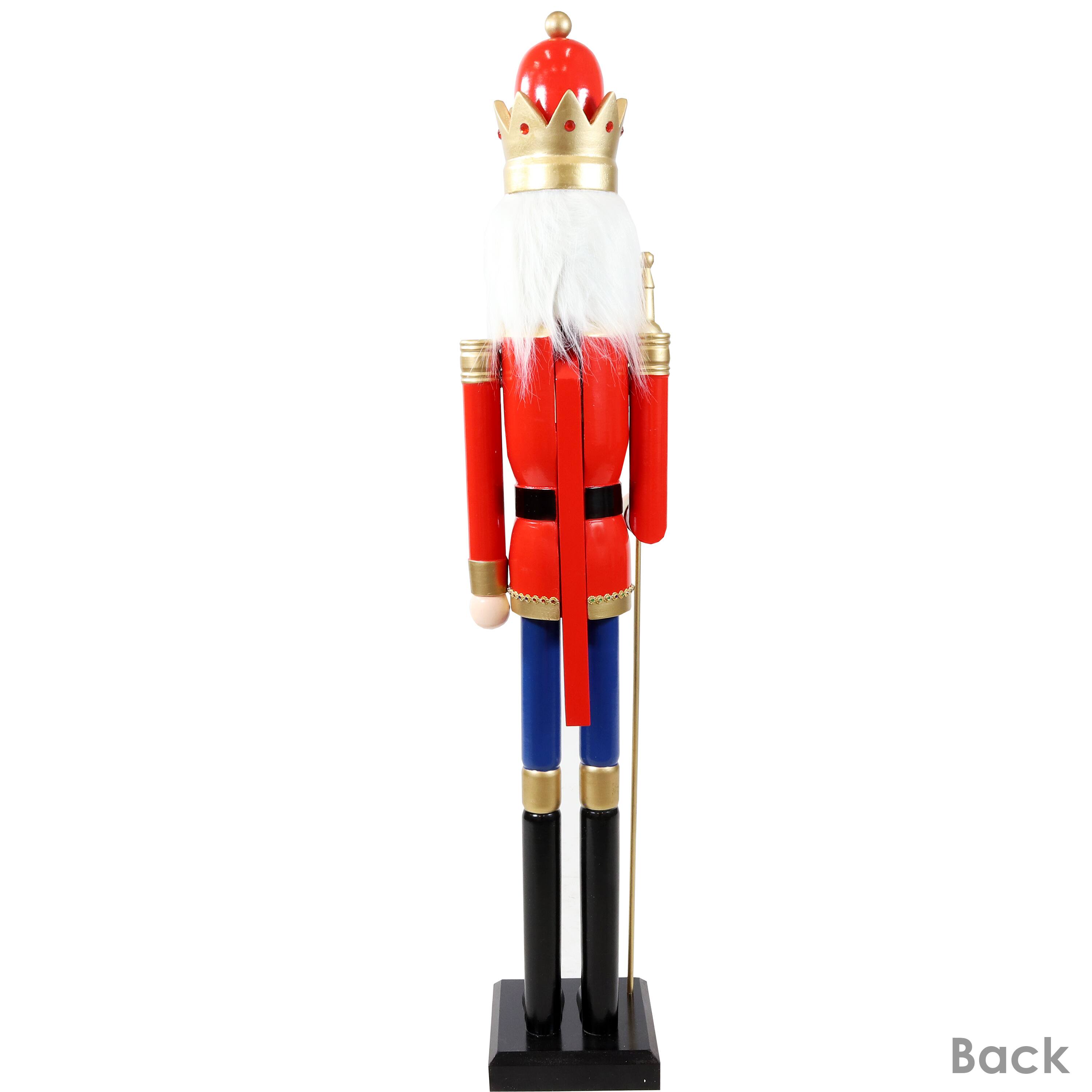Alt View 9. Sunnydaze - Arnold the Strong Indoor Christmas Nutcracker Statue - 48 in - Red.