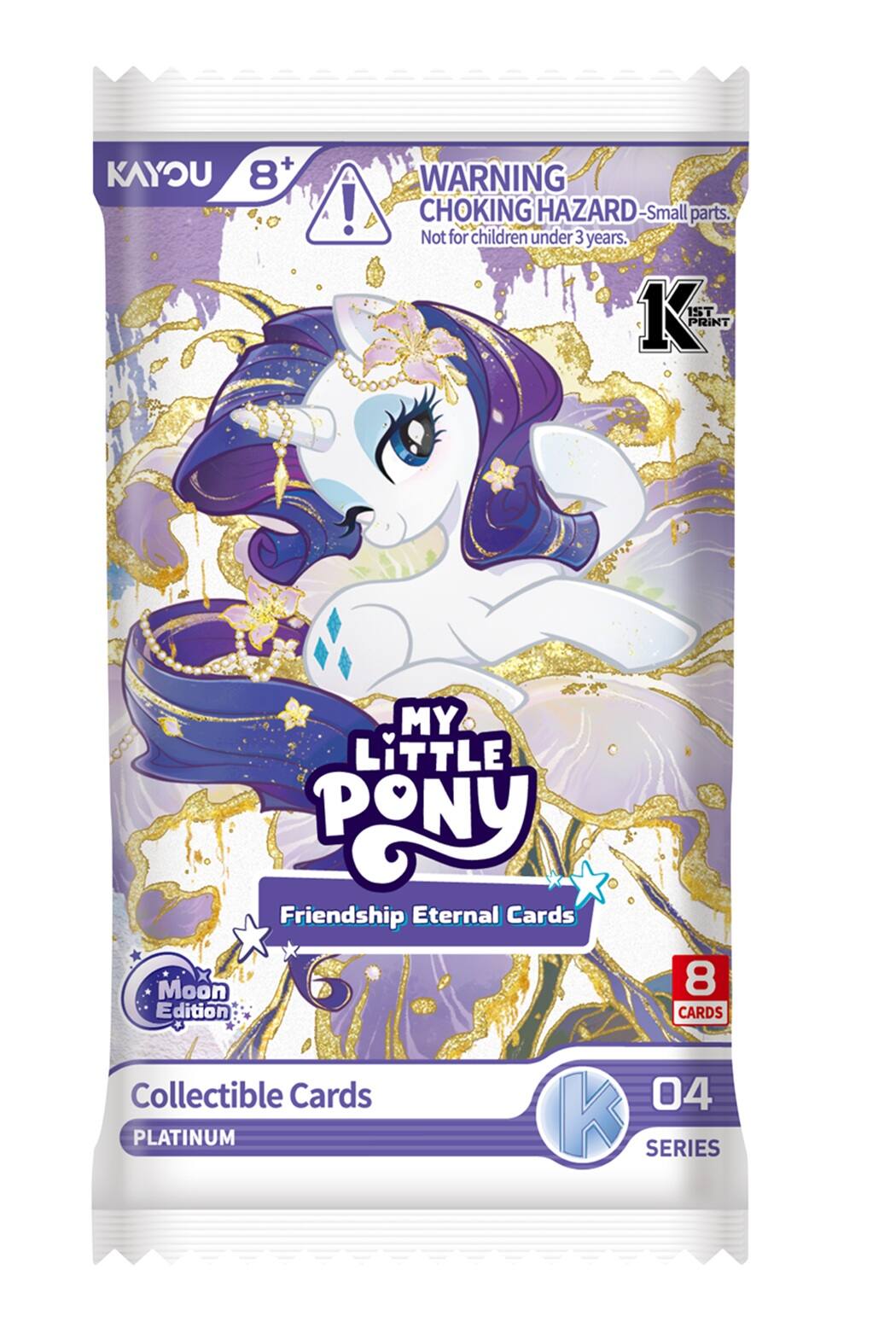 KAYOU 8+  
WARNING CHOKING HAZARD - Small parts. Not for children under 3 years.  
MY LITTLE PONY Friendship Eternal Cards Moon 8 Edition CARDS Collectible Cards 04 PLATINUM K SERIES