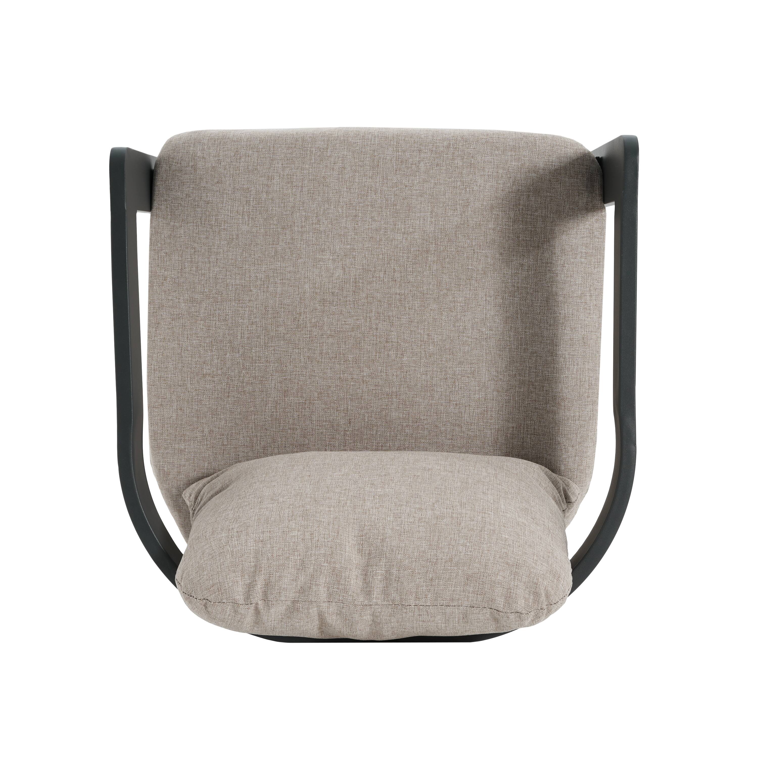 Alt View 4. Mondawe - Set of 2 Patio Outdoor Aluminum Dining chair with Cushion - Beige+Black.
