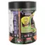 The text on the image is in French, so I cannot group and correct it. However, I can provide a general description of the image. The image features a container with a Teenage Mutant Ninja Turtles theme, which includes a display podium. The container is designed to be opened by tearing along a designated line. The image also includes a phone number and a YouTube link, likely for more information or to contact the creators of the container.