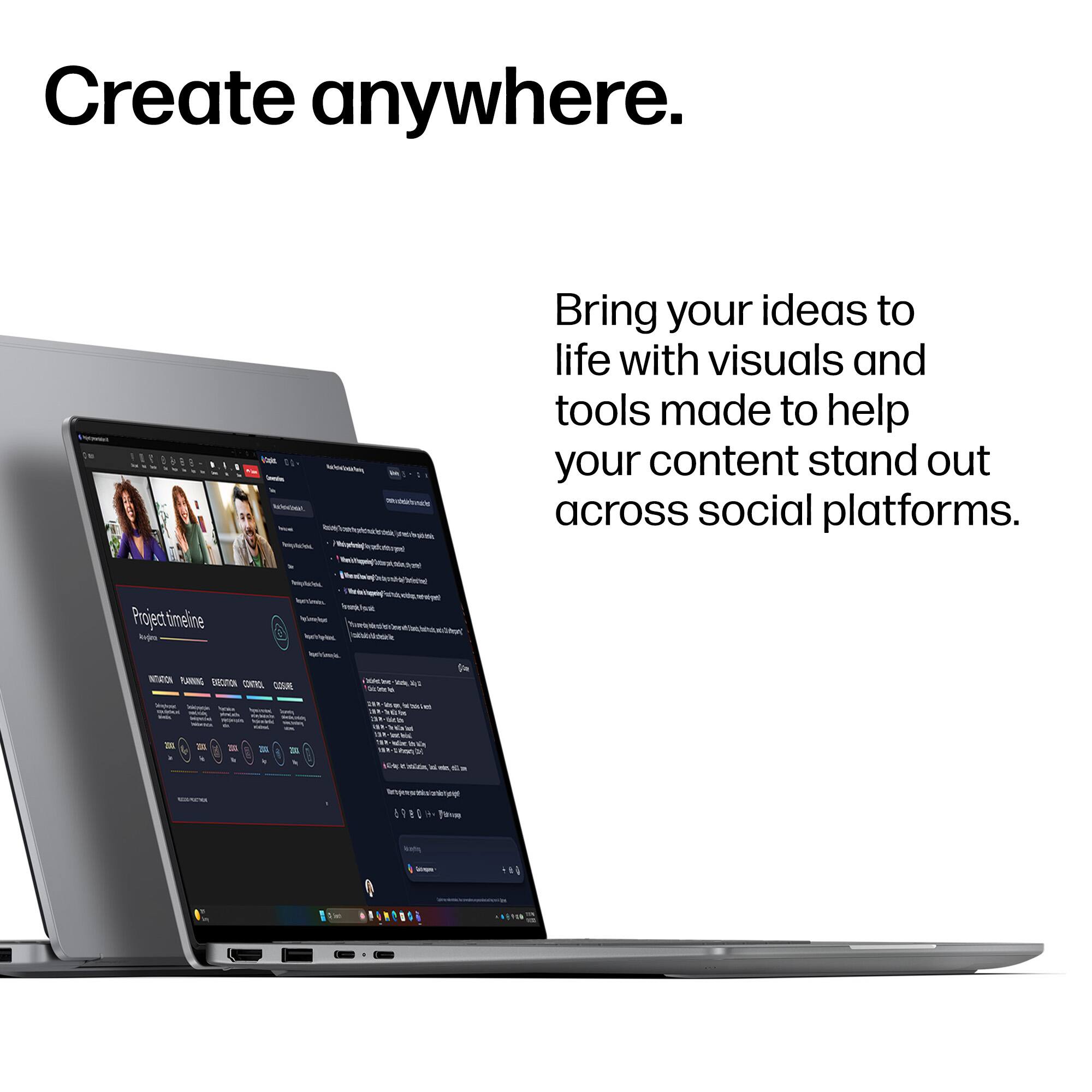 Create anywhere.

Bring your ideas to life with visuals and tools made to help your content stand out across social platforms.

Project timeline
INTRODUCTION PLANNING EXECUTION CONTROL CLOSE

20th,
DA
nich
E
KINCER
6980
