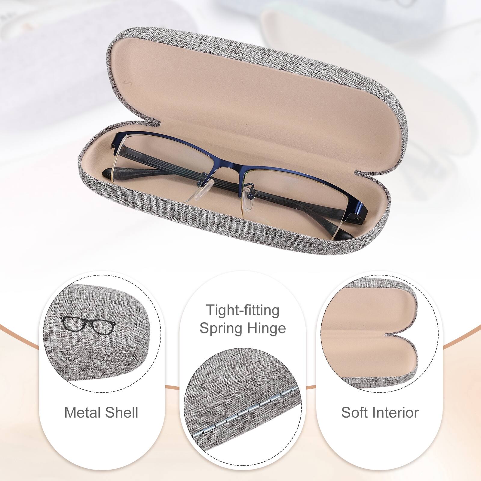 Tight-fitting Spring Hinge Metal Shell Soft Interior