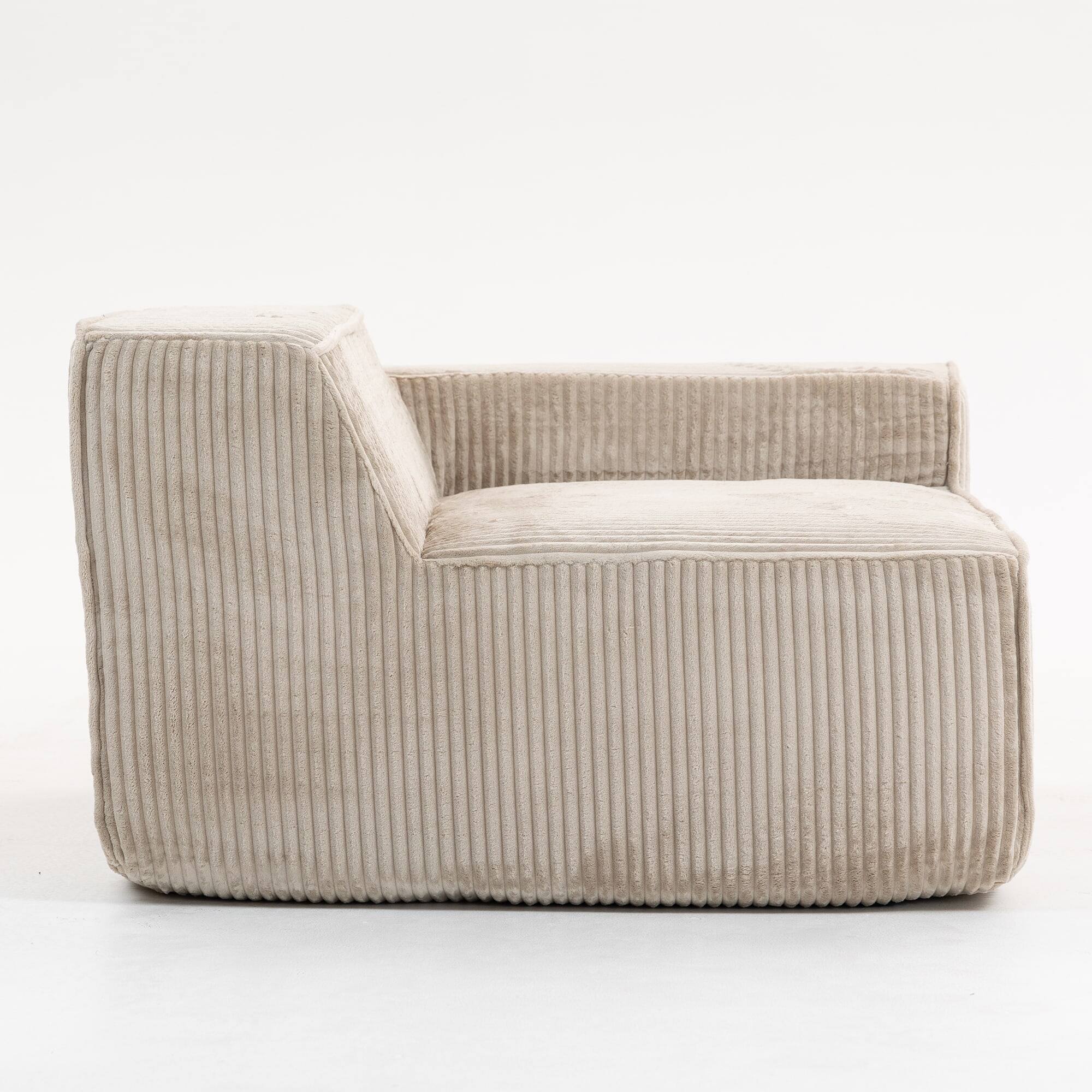 Alt View 4. Resenkos - Sctional Couches Set, Soft Durable Corduroy Upholstery Sofa, Multi-Person Comfort, Cushions - Beige.