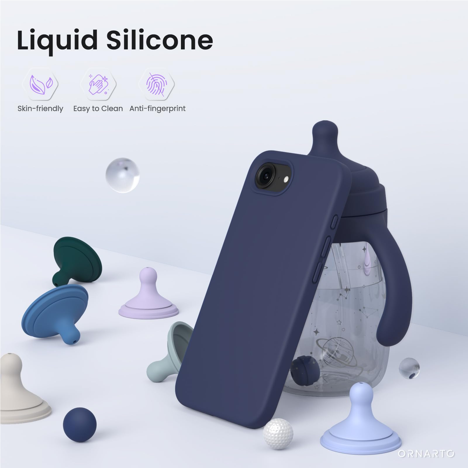 Liquid Silicone Skin-friendly Easy to Clean Anti-fingerprint ORNARTO