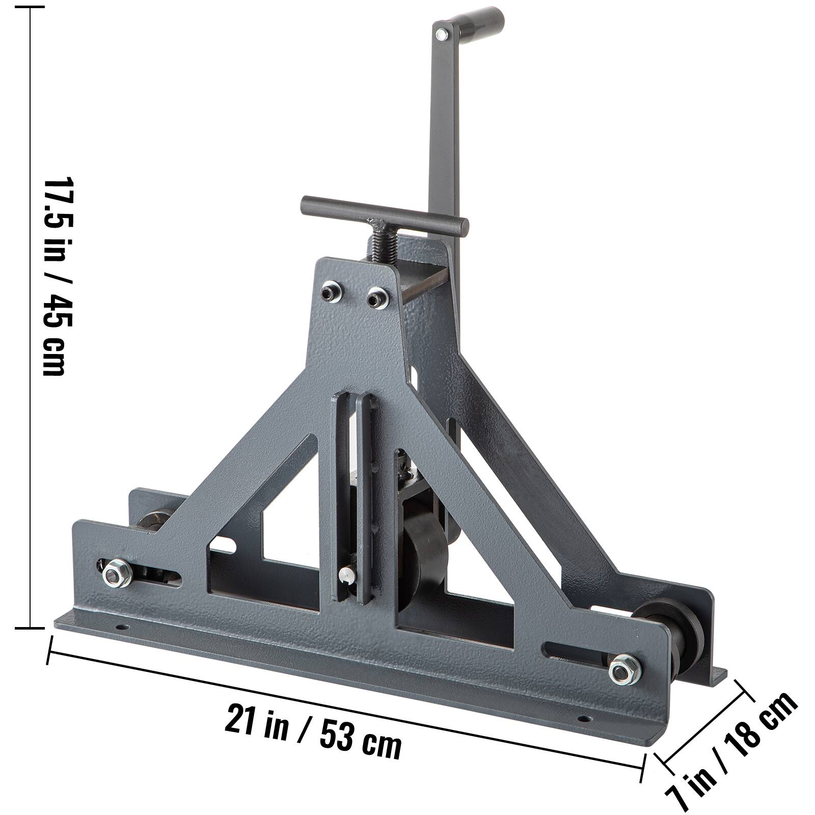17.5 in / 45 cm  
21 in / 53 cm  
7 in / 18 cm