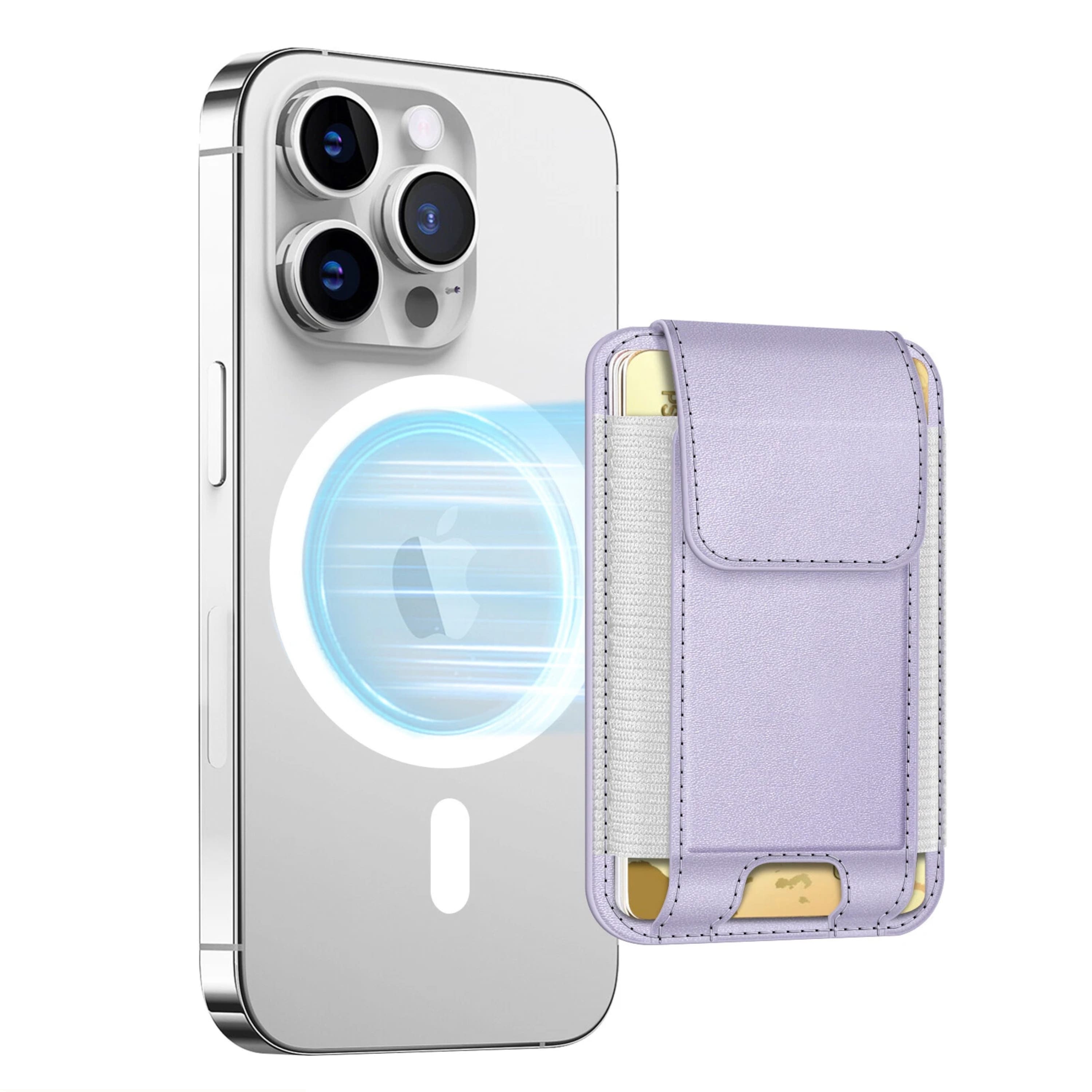 Kitcheniva - MagSafe Card Wallet Holder for iPhone 15/14/13/12 - Light Purple