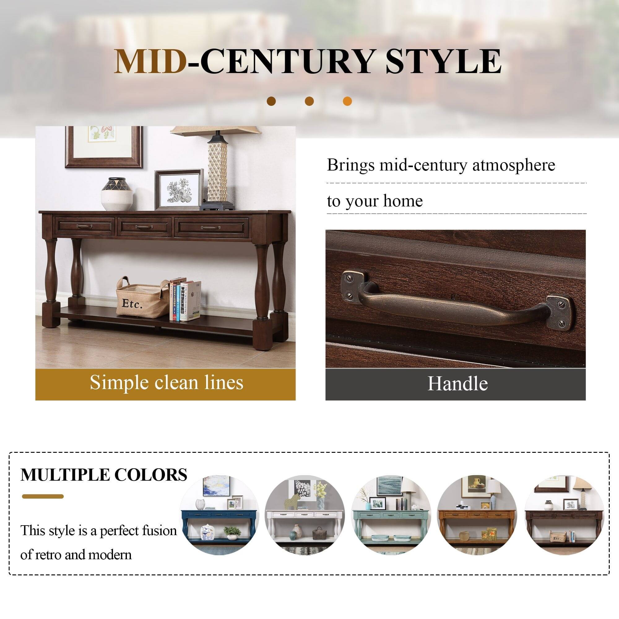 MID-CENTURY STYLE

- Brings mid-century atmosphere to your home
- Simple clean lines
- Handle

MULTIPLE COLORS

- This style is a perfect fusion of retro and modern