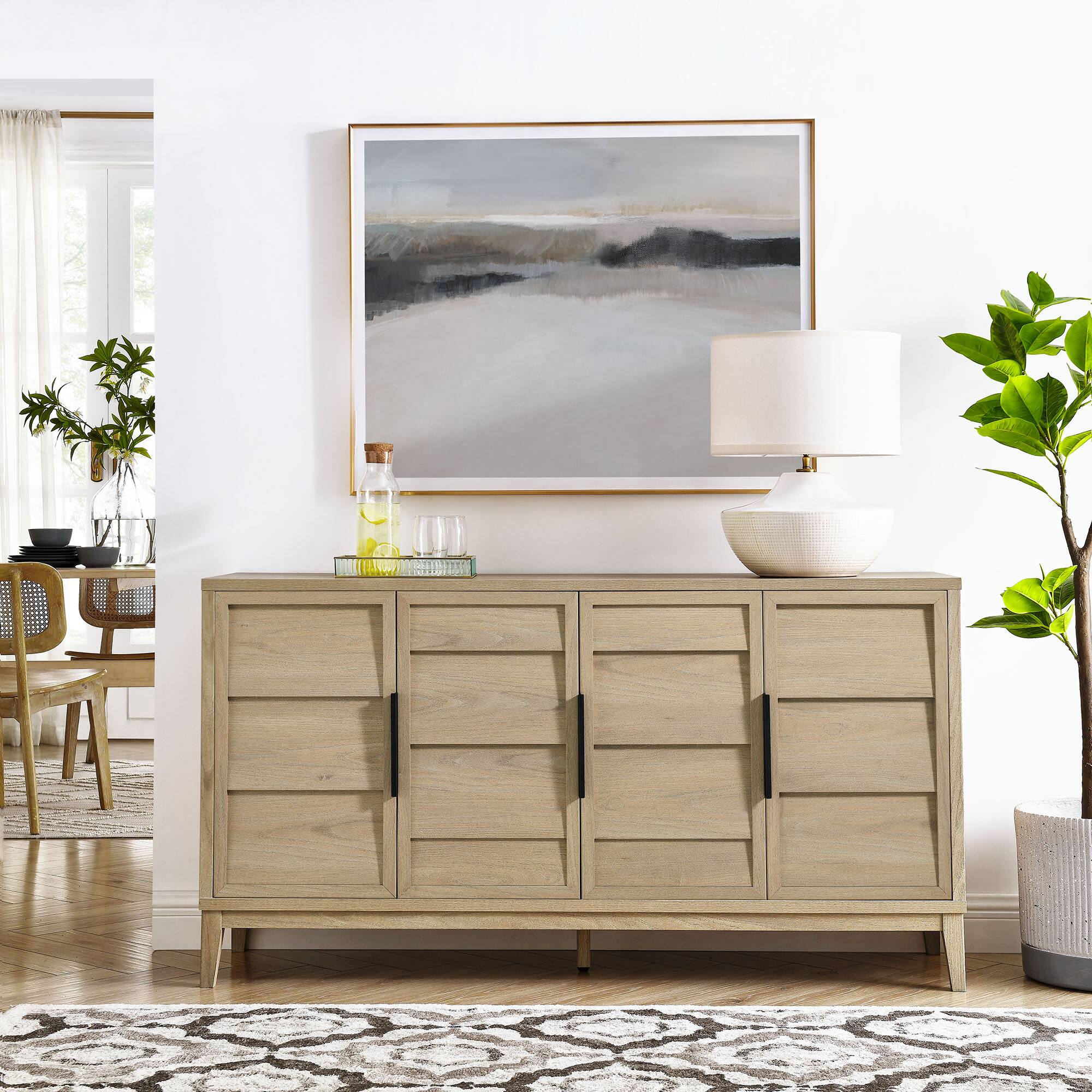 Alt View 1. Modway - Sinya 4-Door Sideboard by Modway - Light Oak.