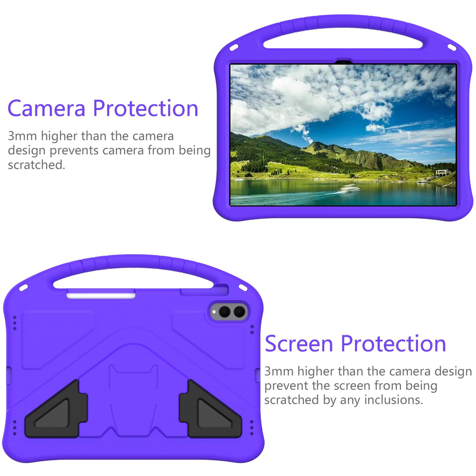 Camera Protection  
3mm higher than the camera design prevents camera from being scratched.  

Screen Protection  
3mm higher than the camera design prevent the screen from being scratched by any inclusions.