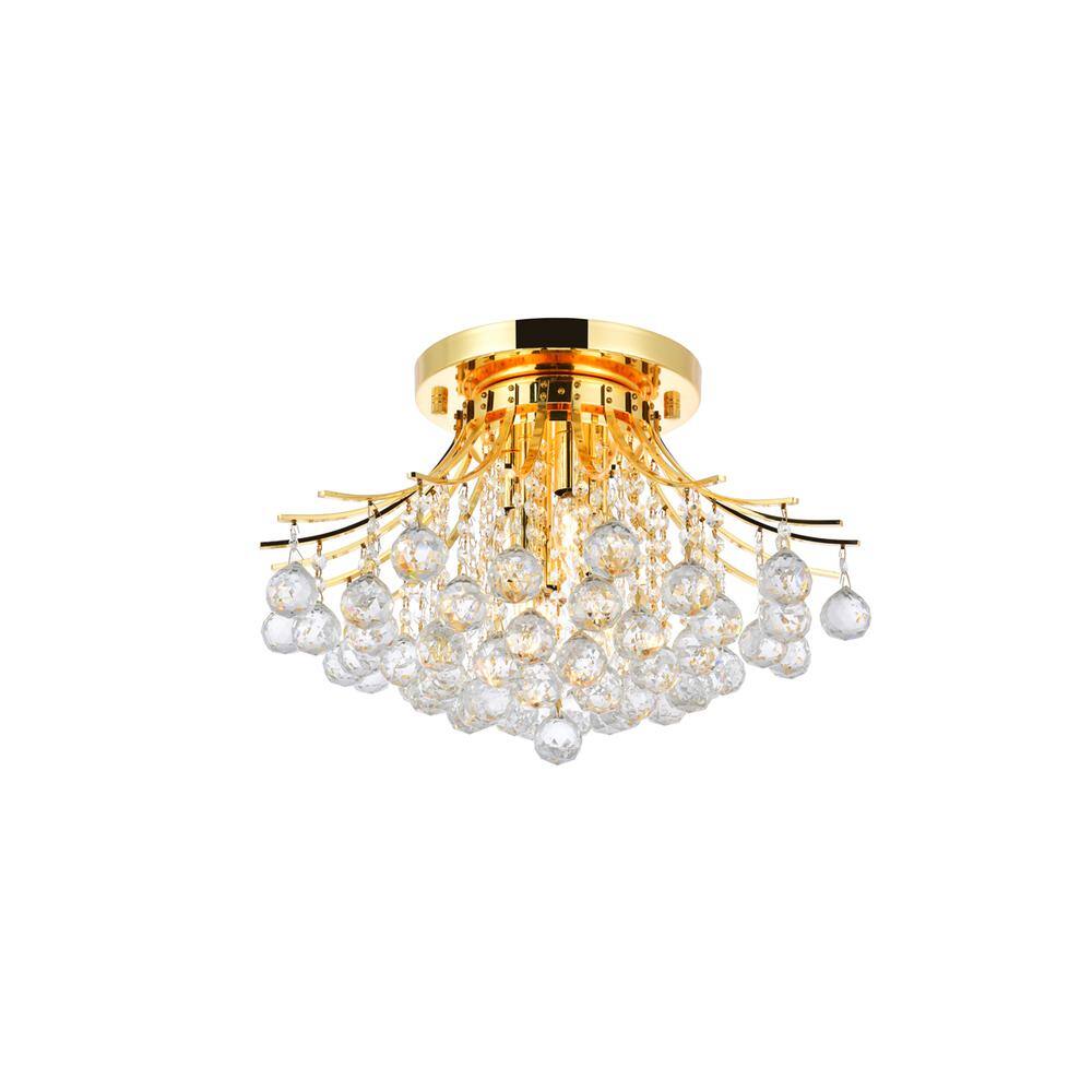 Alt View 4. Elegant Lighting - Toureg 6 light Gold Flush Mount Clear Royal Cut Crystal - Gold.