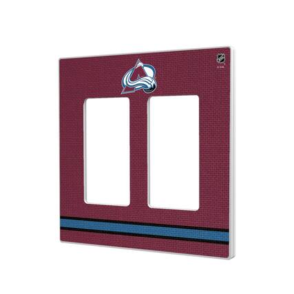 Front. Keyscaper - Colorado Avalanche Double Rocker Lightswitch Plate - Multicolor.