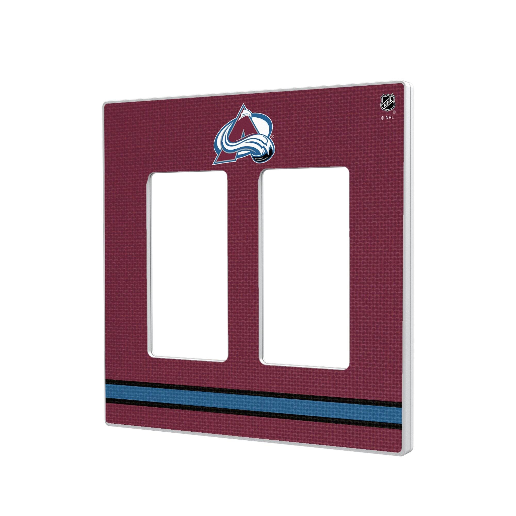 Front. Keyscaper - Colorado Avalanche Double Rocker Lightswitch Plate - Multicolor.