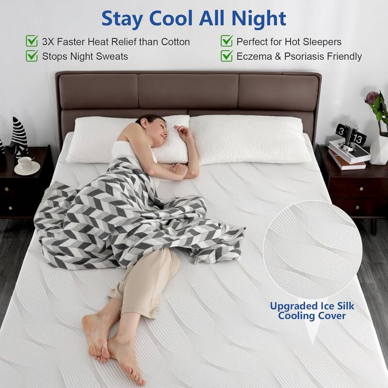 Stay Cool All Night

3X Faster Heat Relief than Cotton
Perfect for Hot Sleepers
Stops Night Sweats
Eczema & Psoriasis Friendly

Upgraded Ice Silk Cooling Cover