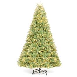 Costway - 7.5ft Pre-Lit Fir Christmas Tree with 1867 Branch Tips, 750 LED Lights, Metal Stand - Green