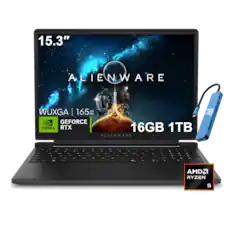 15.3" ALIENWARE WUXGA | 165 Hz GEFORCE NVIDIA RTX 16GB 1TB ALIENWARE | AMD RYZEN 5
