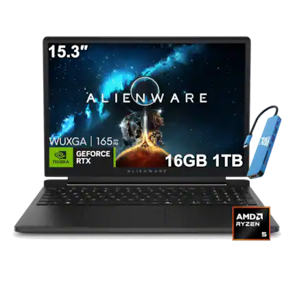 15.3" ALIENWARE WUXGA | 165 Hz GEFORCE NVIDIA RTX 16GB 1TB ALIENWARE | AMD RYZEN 5