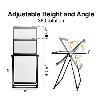 Adjustable Height and Angle  
360 rotation  

69.7"  
40.9"  
35"  
27"