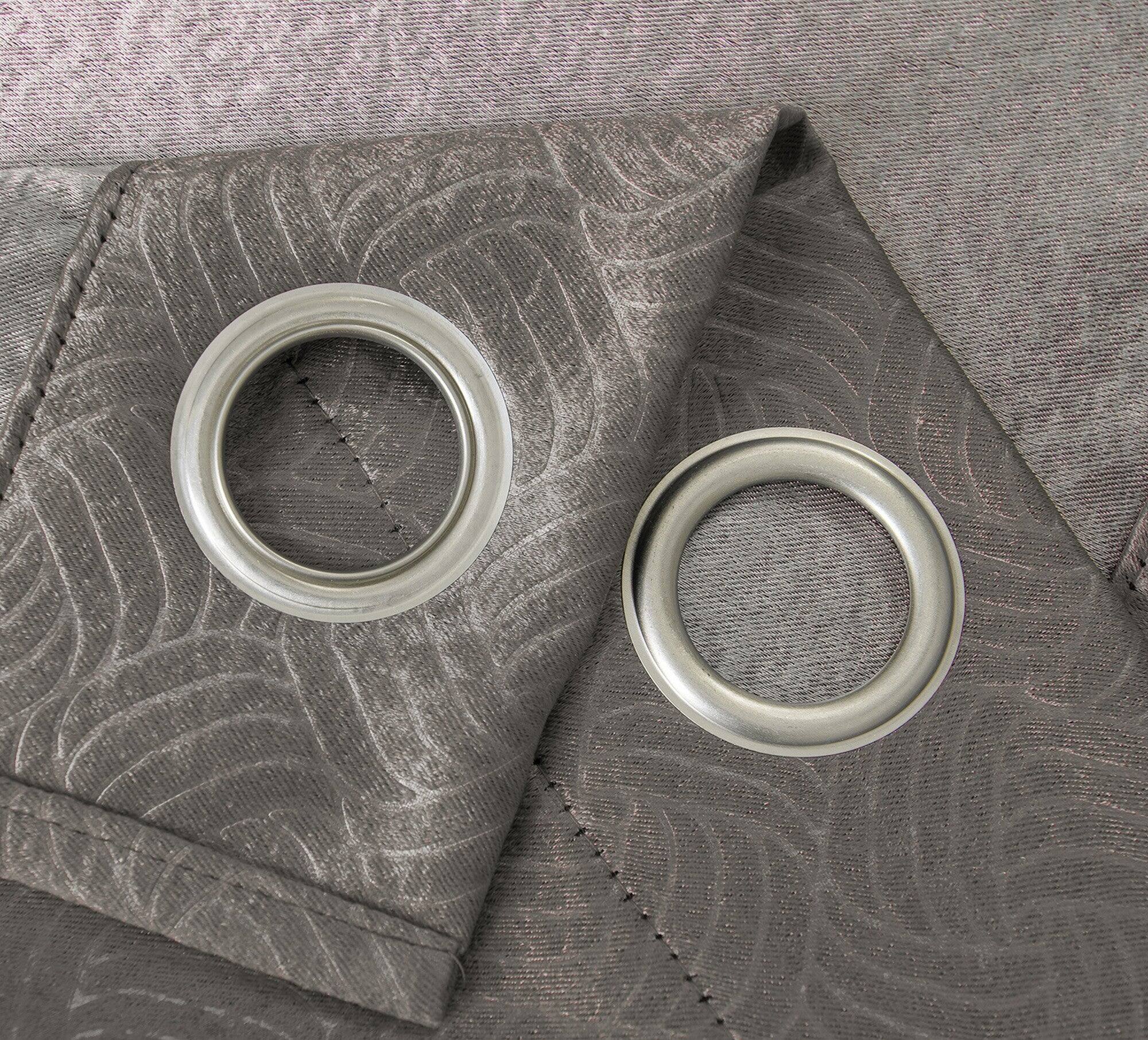 Alt View 6. RT Designers Collection - RT Designers Nellie Charcoal Embossed Blackout Grommet Curtain Panel - Charcoal.