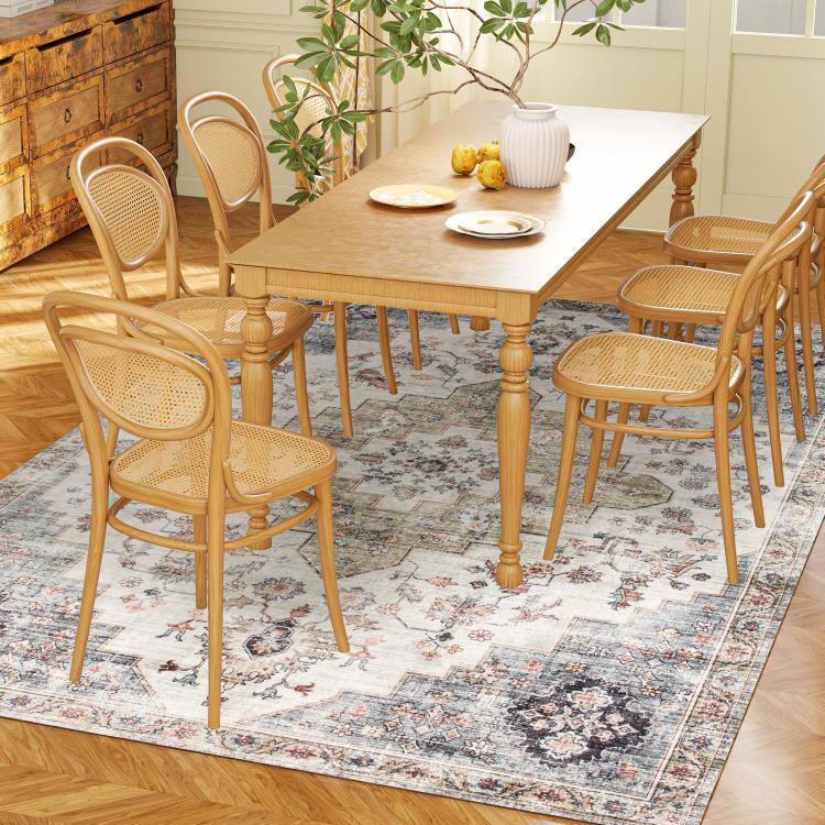 Alt View 2. PULUZ - 4x6 Area Rug, Vintage Machine Washable Rug, Non-Slip Carpet for Living Room, Bedroom, Dining Room - Brown and Green.